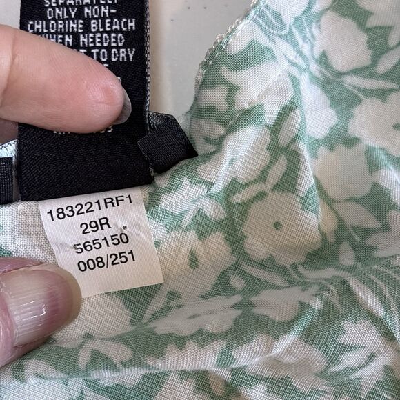 MODA International Women Dress Small Long Sleeve Floral Mint Green& White Lace - Picture 13 of 14